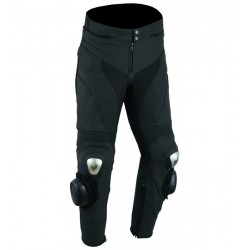 Pantalones de cuero para moto  (unisex) color: negro mate
