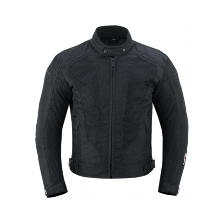 CHAQUETA DE MOTO LVKS90-LITE DE VERANO EN COLOR NEGRO COMPLETO CON DISEÑO PERFORADO Y SIN FORRO (HOMBRE) LOVO®