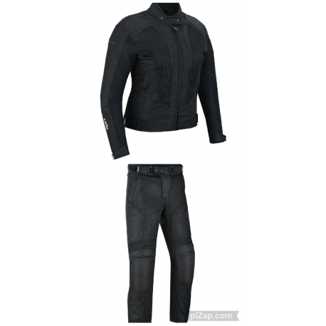 TRAJE DE CORDURA COMPUESTO POR CHAQUETA DE VERANO PERFORADO MUJER + PANTALONES DE VERANO PERFORADO UNISEX LOVO®