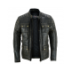 CHAQUETA DE CUERO LVZC68-VINTAGE PARA MOTO DE LONGITUD 3/4 (UNISEX) LOVO®