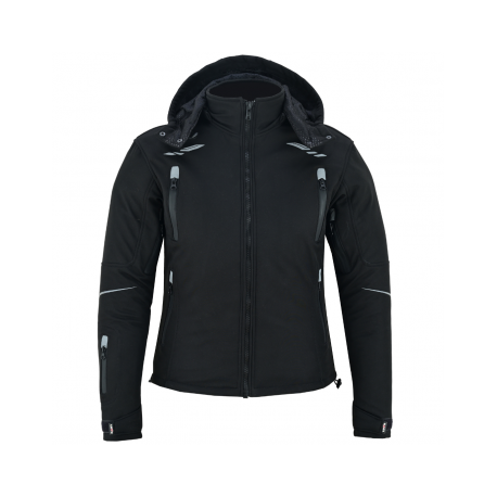 CHAQUETA DE MOTO MUJER SOFTSHELL CON PROTECCIONES Y CAPUCHA DESMONTABLE LVE16-NORTH LOVO®