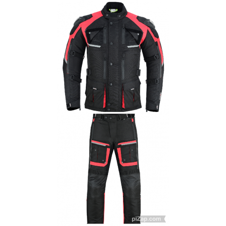 TRAJE DE CORDURA DE HOMBRE COMPUESTO POR CHAQUETA PREMIUM 3/4 DE TRES CAPAS, APTA Y PANTALONES PREMIUM UNISEX LOVO®