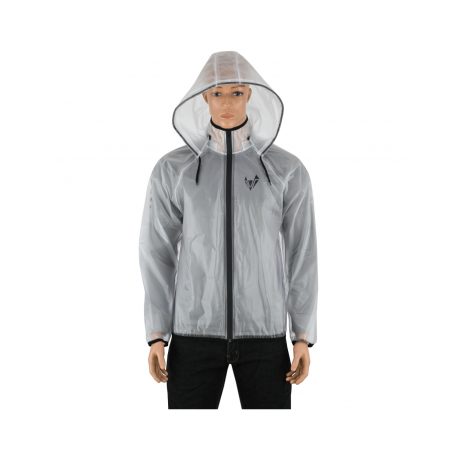 CHAQUETA IMPERMEABLE TRANSPARENTE MOTO CON CAPUCHA DESMONTABLE – UNISEX lovo®